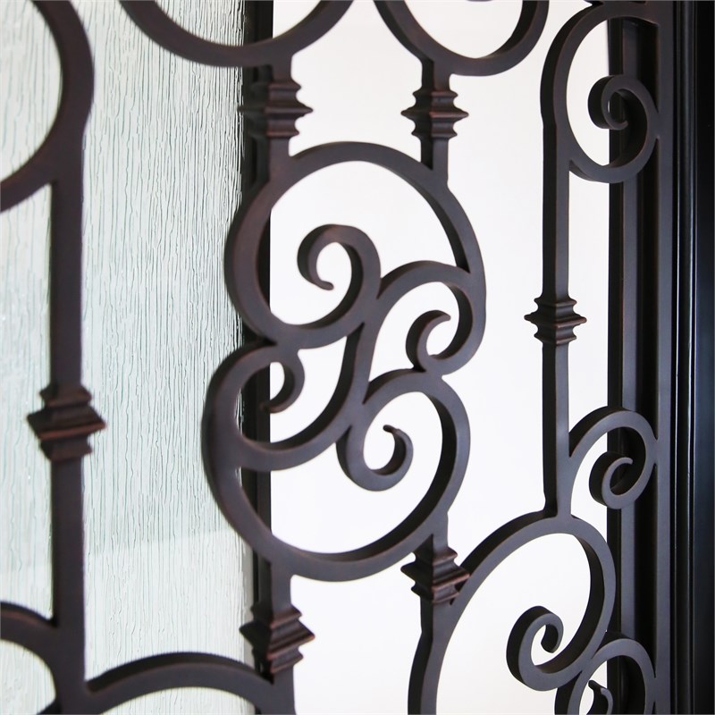 KaMic Polyurethane Swing Exterior Door with Left-Hand Single Inward in Espresso