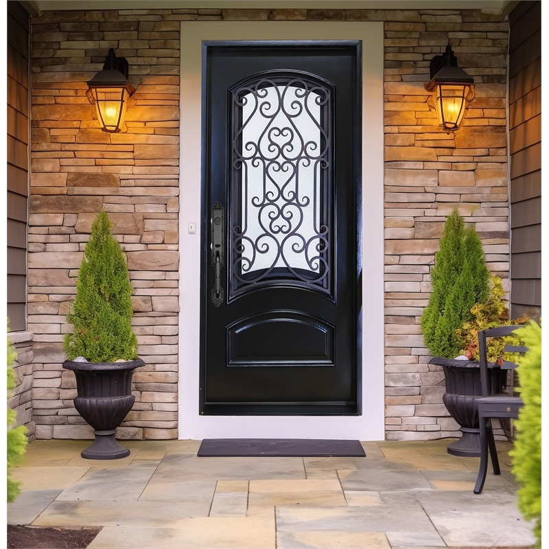 KaMic Polyurethane Swing Door with Right-Hand Single Inward in Espresso