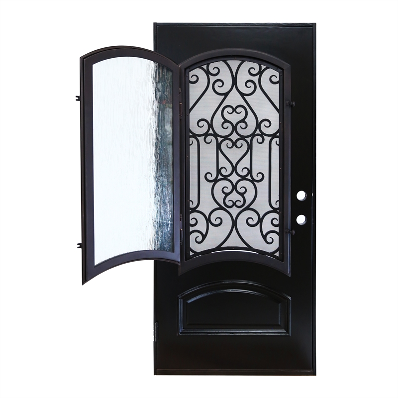 KaMic Polyurethane Swing Door with Right-Hand Single Inward in Espresso