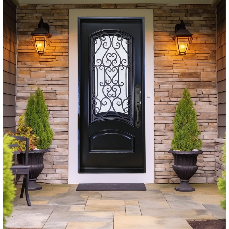 KaMic Polyurethane Swing Door with Left-Hand Single Inward in Espresso