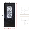 KaMic Polyurethane Swing Door with Left-Hand Single Inward in Espresso