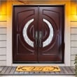 KaMic Polyurethane Swing Door with Right-Hand Double Inward in Dark Walnut