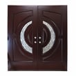 KaMic Polyurethane Swing Door with Right-Hand Double Inward in Dark Walnut