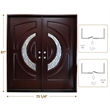 KaMic Polyurethane Swing Door with Right-Hand Double Inward in Dark Walnut