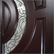 KaMic Polyurethane Swing Door with Right-Hand Double Inward in Dark Walnut