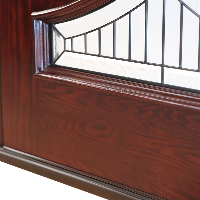 KaMic Polyurethane Swing Door with Left-Hand Double Inward in Dark Walnut