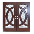 KaMic Polyurethane Swing Door with Left-Hand Double Inward in Dark Walnut