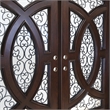 KaMic Polyurethane Swing Door with Left-Hand Double Inward in Dark Walnut