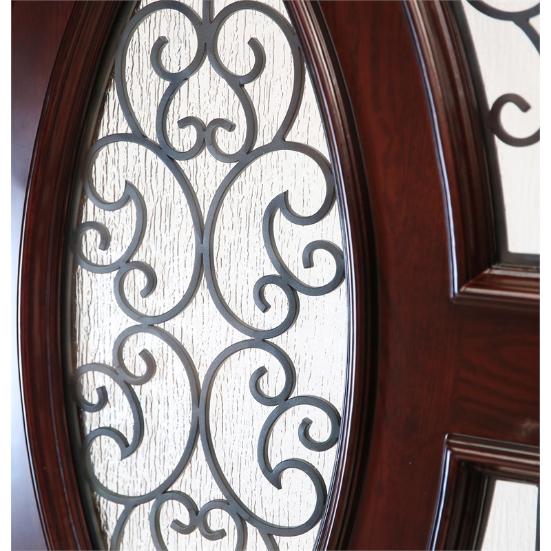 KaMic Polyurethane Swing Door with Left-Hand Double Inward in Dark Walnut