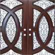 KaMic Polyurethane Swing Door with Right-Hand Double Inward in Dark Walnut