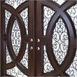 KaMic Polyurethane Swing Door with Right-Hand Double Inward in Dark Walnut