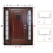 KaMic Polyurethane Swing Exterior Single Door with Left-Hand in Dark Walnut