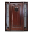 KaMic Polyurethane Swing Exterior Single Door with Left-Hand in Dark Walnut