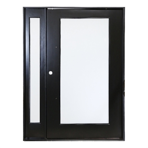 KaMic 60x80&quot Polyurethane Swing Door with Right-Hand Single Inward in Black