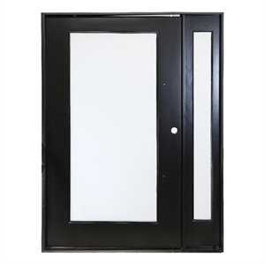 KaMic 60x80&quot Polyurethane Swing Door with Left-Hand Single Inward in Black