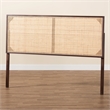 bali & pari Aurelia Dark Brown Bayur Wood and Rattan Queen Size Headboard