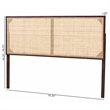 bali & pari Aurelia Dark Brown Bayur Wood and Rattan Queen Size Headboard