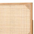 bali & pari Aurelia Brown Finished Bayur Wood and Rattan Queen Size Headboard