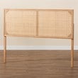 bali & pari Aurelia Brown Finished Bayur Wood and Rattan Queen Size Headboard