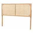 bali & pari Aurelia Brown Finished Bayur Wood and Rattan Queen Size Headboard