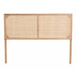 bali & pari Aurelia Brown Finished Bayur Wood and Rattan Queen Size Headboard