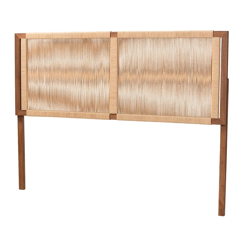 bali & pari Holitz Walnut Brown Finished Bayur Wood Queen Size Headboard