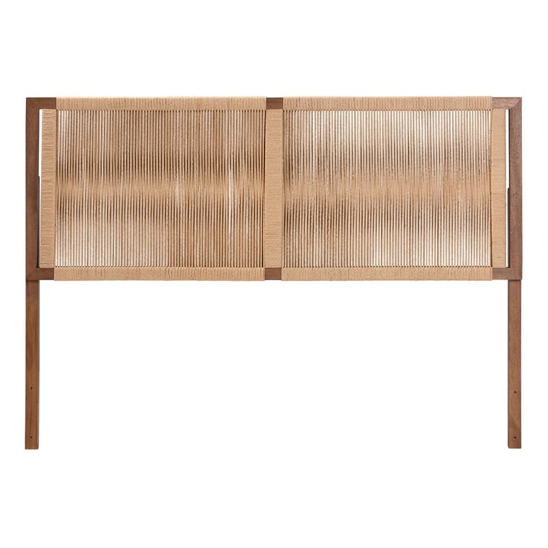 bali & pari Holitz Walnut Brown Finished Bayur Wood Queen Size Headboard