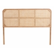 bali & pari Lainer Brown Finished Bayur Wood and Rattan Queen Size Headboard