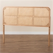 bali & pari Lainer Brown Finished Bayur Wood and Rattan Queen Size Headboard