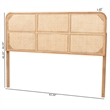 bali & pari Lainer Brown Finished Bayur Wood and Rattan Queen Size Headboard