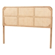 bali & pari Lainer Brown Finished Bayur Wood and Rattan Queen Size Headboard