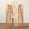 bali & pari Nadra Modern Bohemian Natural Brown Rattan Room Divider
