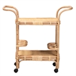 bali & pari Hadia Modern Bohemian Natural Brown Rattan Wine Cart