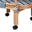 bali & pari Chasca Wood & Natural Rattan Wine Cart in Blue and White