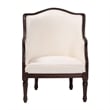 bali & pari Ornella Beige Fabric and Dark Brown Finished Wood Accent Chair