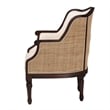 bali & pari Ornella Beige Fabric and Dark Brown Finished Wood Accent Chair