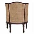 bali & pari Ornella Beige Fabric and Dark Brown Finished Wood Accent Chair