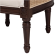 bali & pari Ornella Beige Fabric and Dark Brown Finished Wood Accent Chair