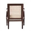 bali & pari Desmond Beige Fabric and Dark Brown Finished Wood Accent Chair