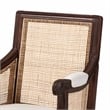 bali & pari Desmond Beige Fabric and Dark Brown Finished Wood Accent Chair