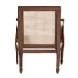 bali & pari Desmond Beige Fabric and Walnut Brown Finished Wood Accent Chair