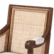 bali & pari Desmond Beige Fabric and Walnut Brown Finished Wood Accent Chair