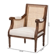 bali & pari Desmond Beige Fabric and Walnut Brown Finished Wood Accent Chair