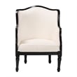 bali & pari Elizette Beige Fabric and Black Finished Wood Accent Chair