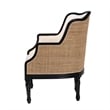 bali & pari Elizette Beige Fabric and Black Finished Wood Accent Chair