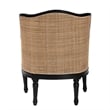 bali & pari Elizette Beige Fabric and Black Finished Wood Accent Chair