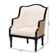 bali & pari Elizette Beige Fabric and Black Finished Wood Accent Chair