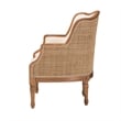 bali & pari Elizette Beige Fabric and Honey Oak Finished Wood Accent Chair