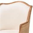 bali & pari Elizette Beige Fabric and Honey Oak Finished Wood Accent Chair