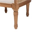 bali & pari Elizette Beige Fabric and Honey Oak Finished Wood Accent Chair